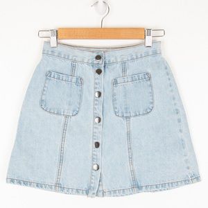 BDG Button Down Light Wash Denim Mini Skirt size XS